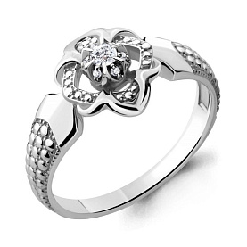 Кольцо Аквамарин - Серебро 925, Фианит (арт. 68299.5)