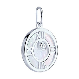 Подвеска SOKOLOV - Серебро 925, Фианит, Перламутр (арт. 94032169)