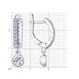 Серьги SOKOLOV - Серебро 925, Фианит (арт. 94022834)