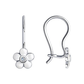 Серьги SOKOLOV - Серебро 925, Фианит, Эмаль (арт. 94021966)