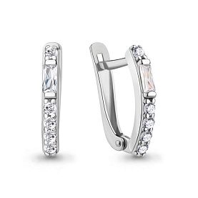 Серьги Аквамарин - Серебро 925, Фианит (арт. 49811А.5)