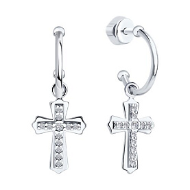 Серьги SOKOLOV - Серебро 925, Фианит (арт. 94026806)