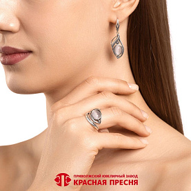 Серьги Красная пресня - Серебро 925, Синтет. кошачий глаз (арт. 33316880-9)