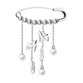 Булавка SOKOLOV - Серебро 925, Жемчуг имитация (арт. 94040134)