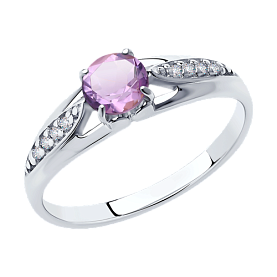 Кольцо Diamant - Серебро 925, Аметист, Фианит (арт. 94-310-00498-1)