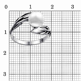 Кольцо Красная пресня - Серебро 925, Жемчуг имитация (арт. 23614790)