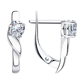 Серьги SOKOLOV - Серебро 925, Фианит (арт. 94020003)