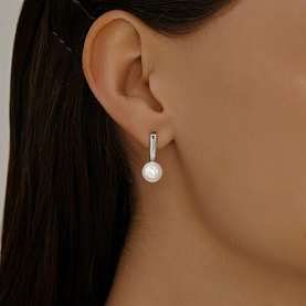 Серьги SOKOLOV - Серебро 925, Жемчуг имитация (арт. 94025813)