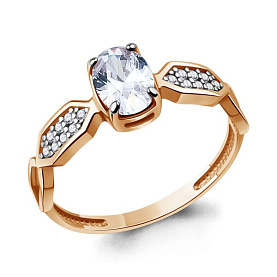 Кольцо Аквамарин - Серебро 925, Фианит (арт. 600701А.6)