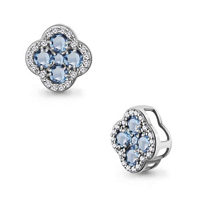 Подвеска Аквамарин - Серебро 925, Топаз, Фианит (арт. 2546405А.5)