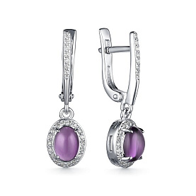 Серьги Дар - Серебро 925, Аметист, Фианит (арт. С-3803рк40100)