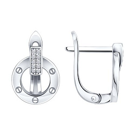 Серьги SOKOLOV - Серебро 925, Фианит (арт. 94027622-91)