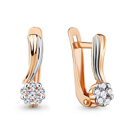 Серьги Аквамарин - Золото 375, Фианит (арт. 48332А.8)