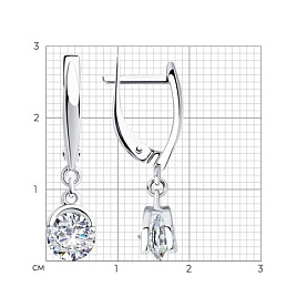 Серьги SOKOLOV - Серебро 925, Фианит (арт. 94023430)