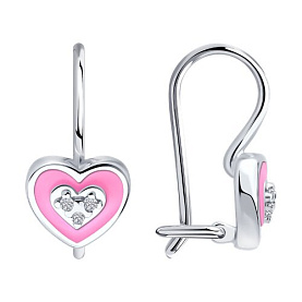 Серьги Diamant - Серебро 925, Фианит, Эмаль (арт. 94-120-02220-1)