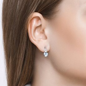 Серьги SOKOLOV - Серебро 925, Топаз, Фианит (арт. 92021177)