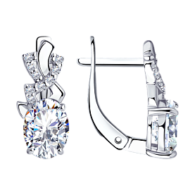 Серьги SOKOLOV - Серебро 925, Фианит (арт. 94020807)