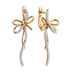 Серьги SOKOLOV - Золото 585, Фианит (арт. 0200927)