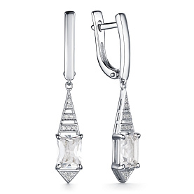 Серьги Дар - Серебро 925, Горный хрусталь, Фианит (арт. С-3715рс42900)