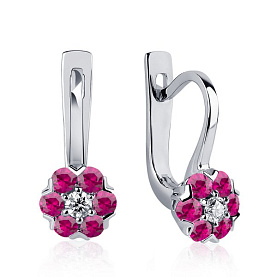 Серьги Platinum Lab. - Платина 950 (арт. ПС-247Р-01)