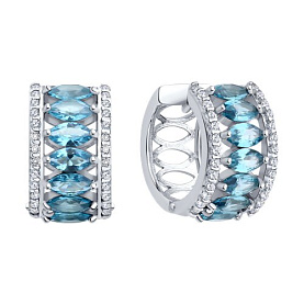 Серьги Diamant - Серебро 925, Синтетический ситалл , Фианит (арт. 94-320-02192-1)