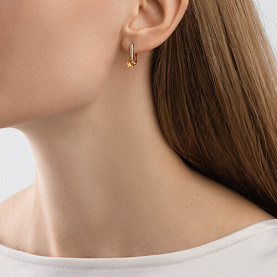 Серьги SOKOLOV - Золото 375, Фианит, Цитрин (арт. 37727974)