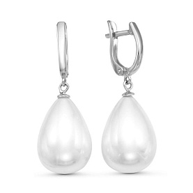 Серьги Красная пресня - Серебро 925, Жемчуг имитация (арт. 3369728Д)