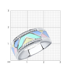 Кольцо SOKOLOV - Серебро 925, Фианит, Эмаль (арт. 94012173)