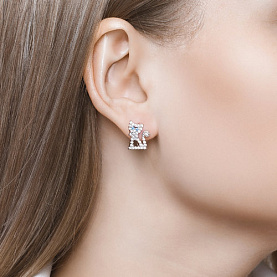 Серьги SOKOLOV - Серебро 925, Фианит (арт. 94021369)