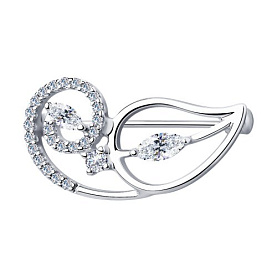 Брошь SOKOLOV - Серебро 925, Фианит (арт. 94040071)