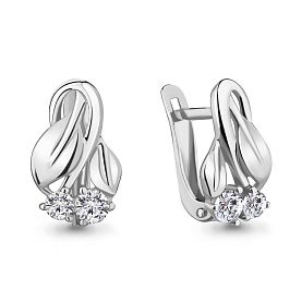 Серьги Аквамарин - Серебро 925, Фианит (арт. 46890А.5)