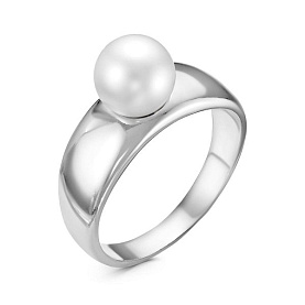Кольцо Красная пресня - Серебро 925, Жемчуг имитация (арт. 23610326Д)