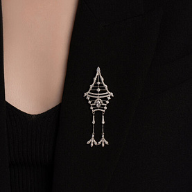 Брошь SOKOLOV - Серебро 925, Фианит (арт. 94040324)