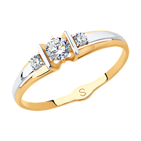 Кольцо SOKOLOV - Золото 375, Фианит (арт. 017846-4)