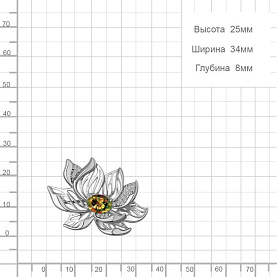 Брошь Аквамарин - Серебро 925, Синтетический султанит, Фианит (арт. 77477019А.5)