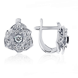 Серьги Platinum Lab. - Платина 950, Бриллиант (арт. ПС-040-02)