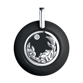 Подвеска Diamant - Серебро 925, Керамика, Фианит (арт. 94-130-01253-1)