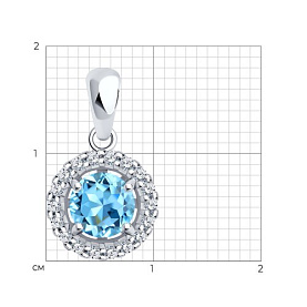 Подвеска SOKOLOV - Серебро 925, Топаз, Фианит (арт. 92030756)