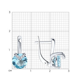 Серьги SOKOLOV - Серебро 925, Топаз, Фианит (арт. 92022959)
