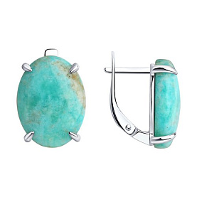 Серьги Diamant - Серебро 925, Амазонит (арт. 94-320-00972-1)