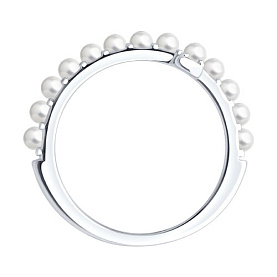 Кольцо SOKOLOV - Серебро 925, Жемчуг имитация, Фианит (арт. 94014597)