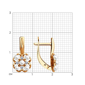 Серьги SOKOLOV - Серебро 925, Жемчуг культивированный, Фианит (арт. 92022774)