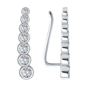 Серьги SOKOLOV - Серебро 925, Фианит (арт. 94021653)