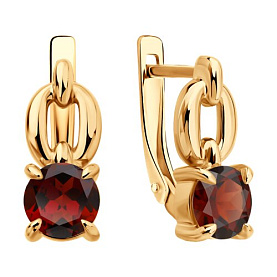 Серьги Diamant - Золото 585, Гранат (арт. 51-320-02936-1)