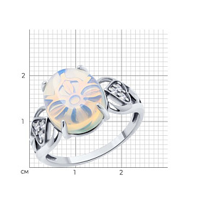Кольцо Diamant - Серебро 925, Опалит, Фианит (арт. 94-310-01836-1)
