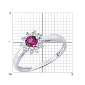 Кольцо SOKOLOV - Серебро 925, Родолит, Фианит (арт. 92014636)