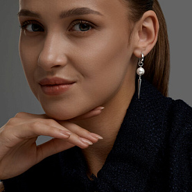 Серьги SOKOLOV - Серебро 925, Жемчуг имитация (арт. 94027539)