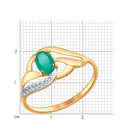 Кольцо SOKOLOV - Золото 375, Агат, Фианит (арт. 37714649)