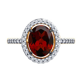 Кольцо Diamant - Серебро 925, Гранат, Фианит (арт. 93-310-01999-3)