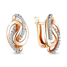 Серьги Аквамарин - Золото 375, Фианит (арт. 42599А.8)